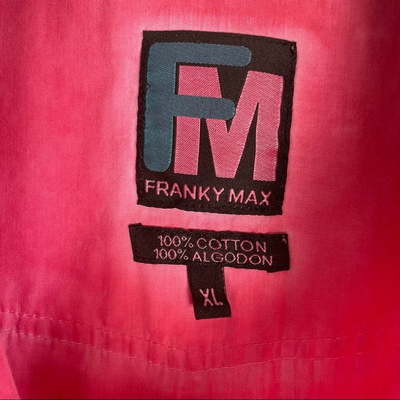 Franky Max Button Front Long Sleeve Double Pocket 100% Cotton Red Shirt Men’s XL - Picture 8 of 10